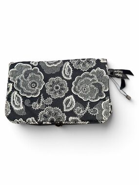 Thirty-One Black & White Floral Organizer / Travel Case – New Without Tags